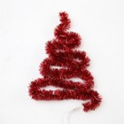 Гирлянда «Мишура» 1 м роса, IP20, красная нить, 22 LED, 8 слоёв, d=3 см, свечение белое, CR2032х2 6031449