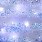 Гирлянда «Мишура» 1 м роса, IP20, перламутровая нить, 22 LED, 8 слоёв, d=3 см, свечение белое, CR2032х2 6031451