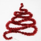 Гирлянда «Мишура» 2 м роса, IP20, красная нить, 44 LED, 8 слоёв, d=3 см, свечение белое, ААх2 6031455