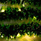 Гирлянда «Мишура» 1 м роса, IP20, зелёная нить, 22 LED, 6 слоёв, d=5 см, свечение тёплое белое, CR2032х2 6031458