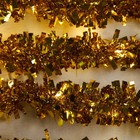 Гирлянда «Мишура» 1 м роса, IP20, золотистая нить, 22 LED, 6 слоёв, d=5 см, свечение тёплое белое, CR2032х2 6031462