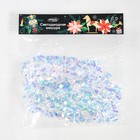 Гирлянда «Мишура» 1 м роса, IP20, перламутровая нить, 22 LED, 6 слоёв, d=5 см, свечение тёплое белое, CR2032х2 6031465