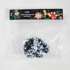 Гирлянда «Мишура» 1 м роса, IP20, зелёно-белая нить, 22 LED, 6 слоёв, d=5 см, свечение мульти, CR2032х2 6031466