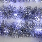 Гирлянда «Мишура» 1 м роса, IP20, серебристая нить, 22 LED, 6 слоёв, d=7 см, свечение белое, CR2032х2 6031476