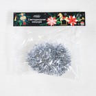 Гирлянда «Мишура» 1 м роса, IP20, серебристая нить, 22 LED, 6 слоёв, d=7 см, свечение белое, CR2032х2 6031476