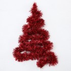 Гирлянда «Мишура» 2 м роса, IP20, красная нить, 44 LED, 6 слоёв, d=7 см, свечение белое, ААх2 6031489