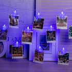 УЦЕНКА Гирлянда "Нить" 4.5 м с насадками "Прищепки-снежинки", IP20, прозрачная нить, 20 LED, свечение синее, фиксинг, 220 В - фото 10165387