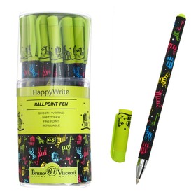 Ручка шариковая FreshWrite HappyWrite "Разноцветные зебры", узел 0.5 мм, синие пигментные чернила, корпус Soft Touch
