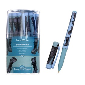 Ручка шариковая FreshWrite Boots "Синие ботинки", узел 0.7 мм, синие пигментные чернила, корпус Soft Touch