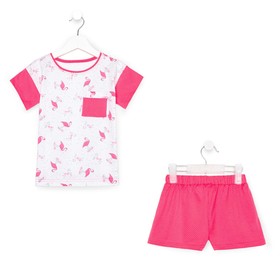 Пижама для девочки, цвет розовый, рост 122