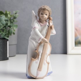 Сувенир керамика "Ангел с контрабасом" цветной 16х6,5х6,5 см