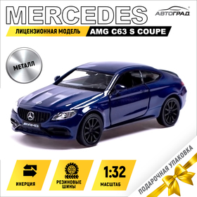 Metal Mercedes-AMG C63 S Coupe, 1:32, Doors open, inertia, blue color