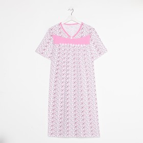 Ночная сорочка женская, цвет белый/розовый, размер 48