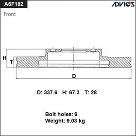 Диск тормозной пер. ADVICS(F)TOYOTA LAND CRUISER PRADO J120(02-09),LEXUS GX470 J120 (02-09)   765887 7658875