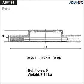 Диск тормозной пер. ADVICS (F) TOYOTA HILUX AN10 (05-15) 7658878
