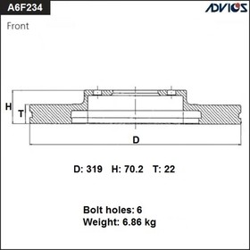 Диск тормозной пер. ADVICS (F) TOYOTA LAND CRUISER PRADO J90 (96-02) 7658883