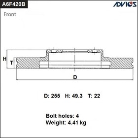 Диск тормозной пер. ADVICS (F)TOYOTA COROLLA NZE120 / NZE121 (00-06), SPACIO NZE121N (01-03)   76588 7658885