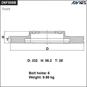Диск тормозной пер. ADVICS (F) MITSUBISHI PAJERO V98W (06-) 7658936