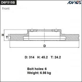 Диск тормозной пер. ADVICS (F) MITSUBISHI PAJERO SPORT / CHALLENGER K94W (98-08) 7658937