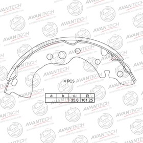 Колодки тормозные барабанные AVANTECH AVS0211 7659088
