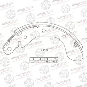 Колодки тормозные барабанные AVANTECH AVS1303 7659096