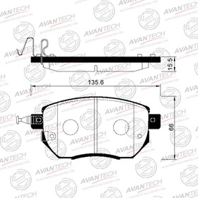 Колодки тормозные дисковые Avantech (противоскрипная пластина в компл.) AV1078 7659305