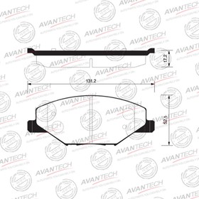 Колодки тормозные дисковые Avantech (противоскрипная пластина в компл.) AV1901 7659348