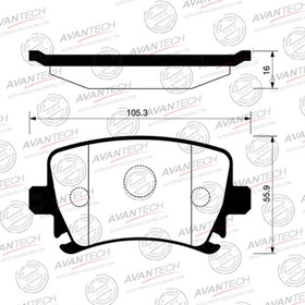 Колодки тормозные дисковые Avantech AV1904 7659351