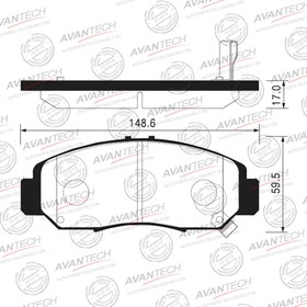 Колодки тормозные дисковые Avantech (противоскрипная пластина в компл.) AV581 7659392