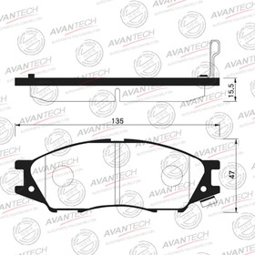 Колодки тормозные дисковые Avantech (противоскрипная пластина в компл.) AV734 7659403