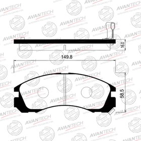Колодки тормозные дисковые Avantech (противоскрипная пластина в компл.) AV949 7659430