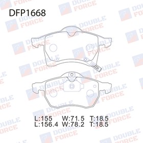 Колодки тормозные дисковые Double Force DFP1668 7659502
