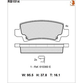 Дисковые тормозные колодки R BRAKE RB1514 7659639