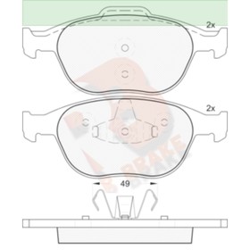 Дисковые тормозные колодки R BRAKE RB1537 7659643