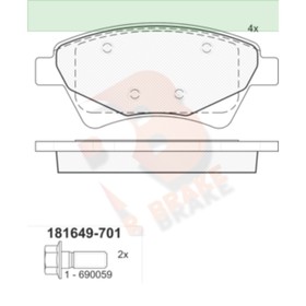 Дисковые тормозные колодки R BRAKE RB1649-701 7659667
