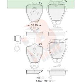 Дисковые тормозные колодки R BRAKE RB1691 7659681