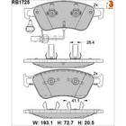 Дисковые тормозные колодки R BRAKE RB1725 7659690 - фото 108038