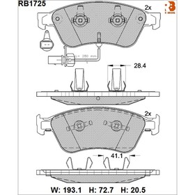 Дисковые тормозные колодки R BRAKE RB1725 7659690