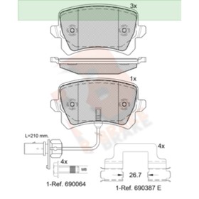 Дисковые тормозные колодки R BRAKE RB1857-203 7659724