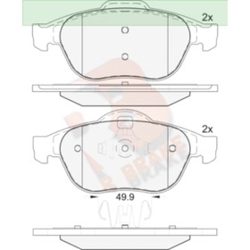 Дисковые тормозные колодки R BRAKE RB1861 7659727