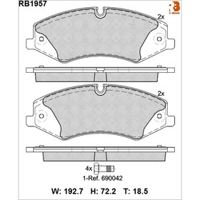 Дисковые тормозные колодки R BRAKE RB1957 7659768