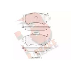 Дисковые тормозные колодки R BRAKE RB2027 7659779