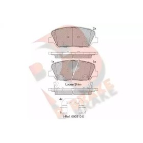 Дисковые тормозные колодки R BRAKE RB2102 7659794