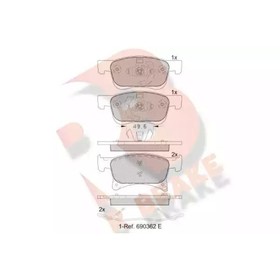 Дисковые тормозные колодки R BRAKE RB2221 7659823