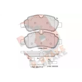 Дисковые тормозные колодки R BRAKE (противоскрипная пластина в компл.) RB2224 7659827