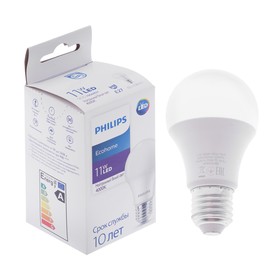Лампа светодиодная Philips Ecohome Bulb 840, E27, 11 Вт, 4000 К, 950 Лм, груша