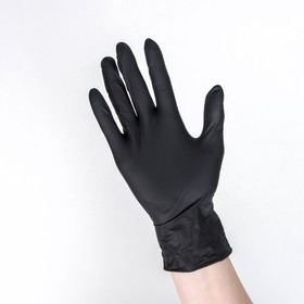 Перчатки нитриловые неопудренные, размер L, 100 шт/уп, 3,5 гр, цвет чёрный
