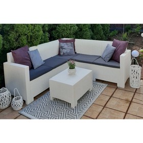 Комплект мебели "NEBRASKA CORNER Set" (углов. диван, столик), белый