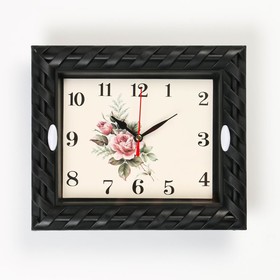 Часы настенные, серия: Классика, "Роза", дискретный ход, 22.5 х 18.7 см, АА
