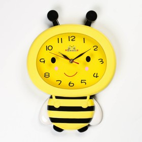 Часы настенные, серия: Детские, "Пчёлка", плавный ход,37 x 27.5 см, АА